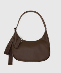Medium Recycled Leather Crescent Bag