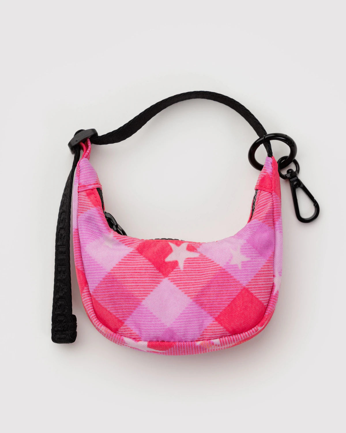 crescent-bag-charm-pink-star-plaid